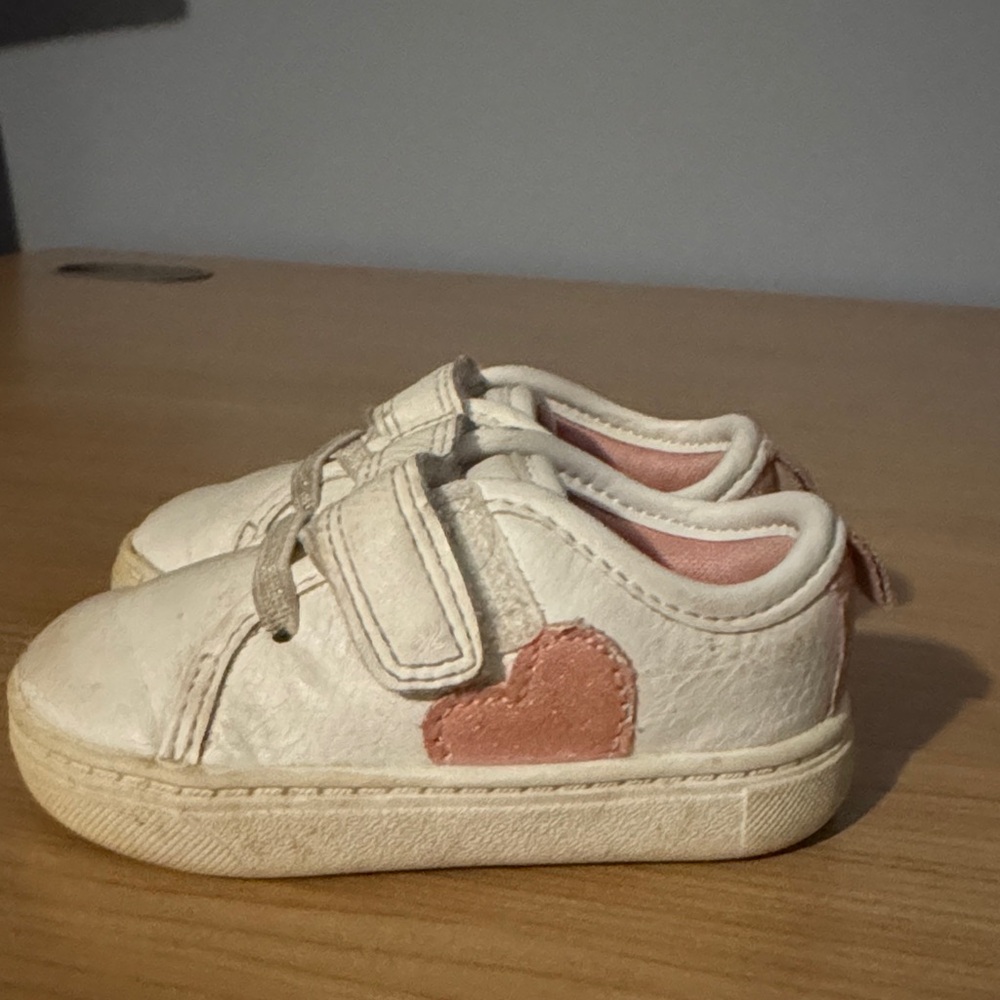 Carters Kids White and Pink Heart Shoes